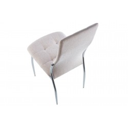 Silla de Comedor Dana Tapizada Beige / Pata Cromada