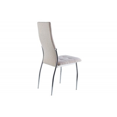Silla de Comedor Dana Tapizada Beige / Pata Cromada