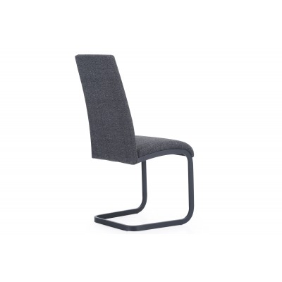 Silla Comedor Glasgow Tapizada Gris Antracita Pata tipo Patín Negra