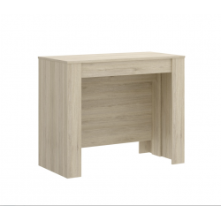 Consola mesa desplegable cocina estrecha cemento y blanco moderno 120x35x77  cm