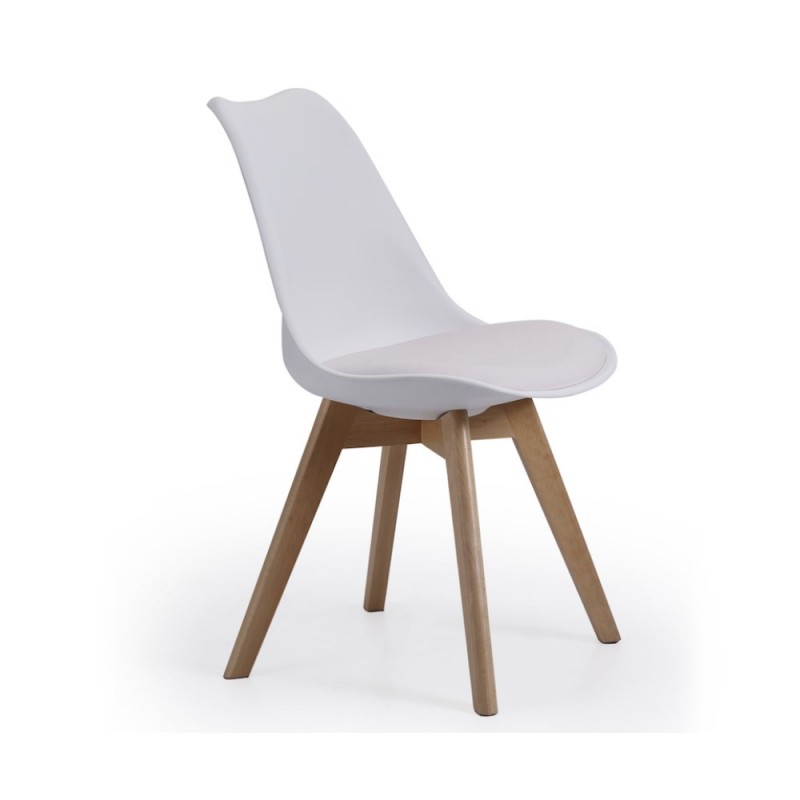 Pack de 4 Sillas de comedor Bistro Blanco / Madera.