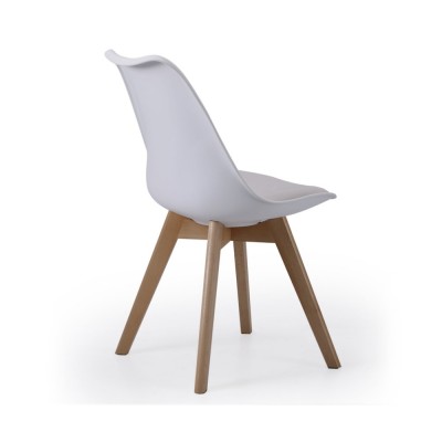 Pack de 4 Sillas de comedor Bistro Blanco / Madera.