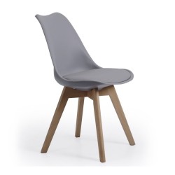 Pack de 4 Sillas de Comedor Bistro Gris.