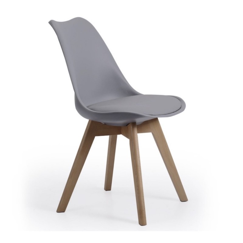 Pack de 4 Sillas de Comedor Bistro Gris.