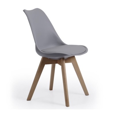 Pack de 4 Sillas de Comedor Bistro Gris.