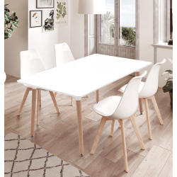 Mesa de Comedor Extensible Nórdica 140 x 90 cm Abierta con 1 extensible