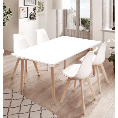 Mesa de Comedor Extensible Nórdica 140 x 90 cm Abierta con 1 extensible