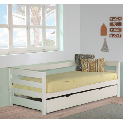 Cama Nido Sophie lacada Blanco Mate con Cajón Arrastre