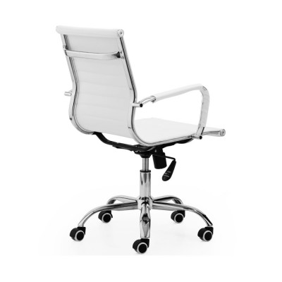 Sillón de Oficina York Giratorio, elevable y Basculante Símil Piel Blanco