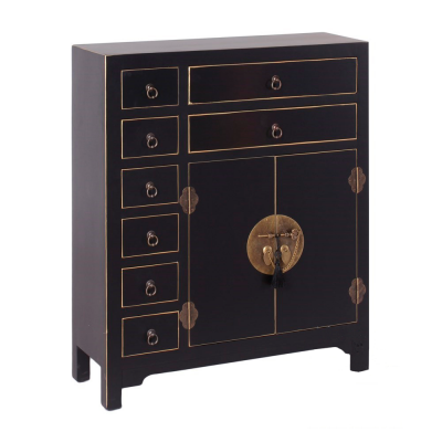 Recibidor- Mueble Auxiliar Oriental Negro de 73x26x90 cm