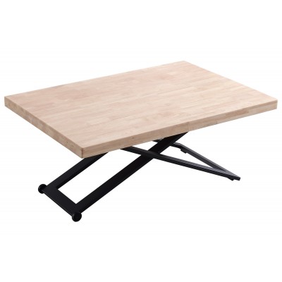 Mesa de Centro Elevable Kove Roble Natural / Metal Negro.