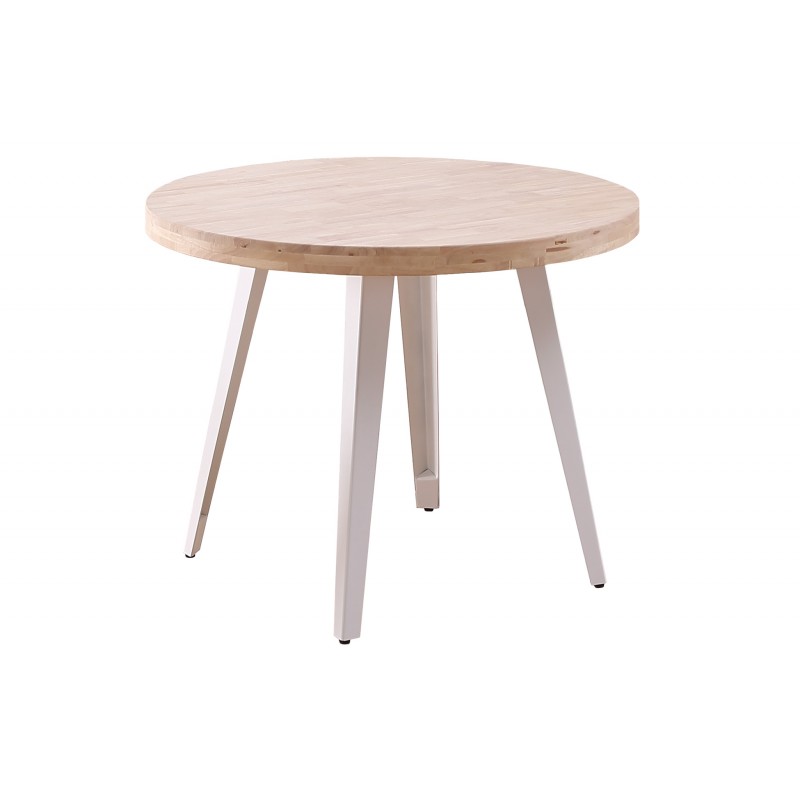 Mesa Redonda Kove Roble Natural / Metal Blanco