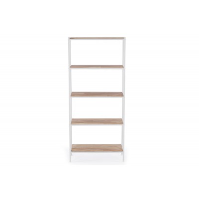 Estantería Alta Juve de Madera de Roble Natural / Metal Blanco