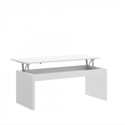 Mesa de Centro Elevable Essen Acabado Blanco Brillo de 102x50x43 cm