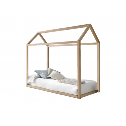 Cama Casita Lia de Pino Natural