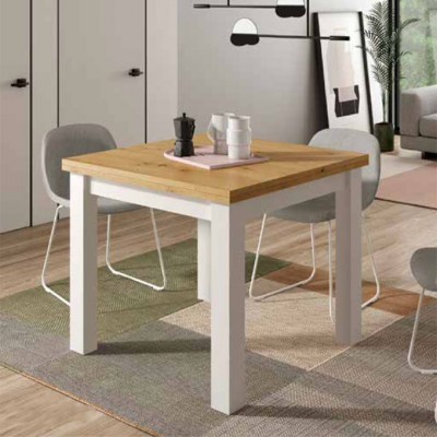 mesa libro estrecha para comedor extensible en madera, roble haya o blanco