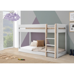 Litera Montes de DM Lacado Blanco y Madera de Pino