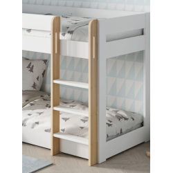 Litera Montes de DM Lacado Blanco y Madera de Pino