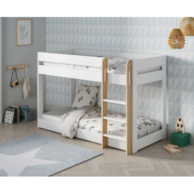 Litera Montes de DM Lacado Blanco y Madera de Pino