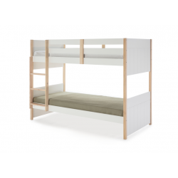 Litera Clara de DM Lacado Blanco y Madera de Pino