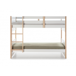 Litera Clara de DM Lacado Blanco y Madera de Pino