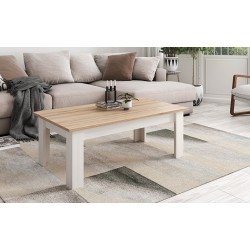 Mesa de Centro Elevable Kata de 100x50 cm Roble / Blanco Polar