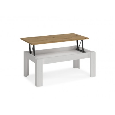 Mesa de Centro Elevable Kata de 100x50 cm Bicolor Artisan /  Blanco Polar