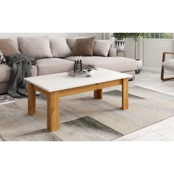 Mesa de Centro Elevable Kata de 100x50 cm Bicolor Blanco Polar / Artisan