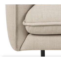Sofa 3 Plazas Manhattan Asiento de 1 pieza de 218 cm y Pata metálica Negra