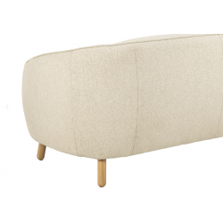 Detalle del Sofa 3 Plazas Sinclair Curvo de 223 cm y pata madera Tapizado Beige