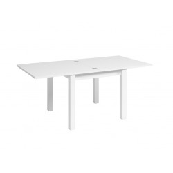 Mesa de Comedor Xenia de 90x90 cm Extensible tipo libro a 180 cm Abierta Acabado Blanco Mate