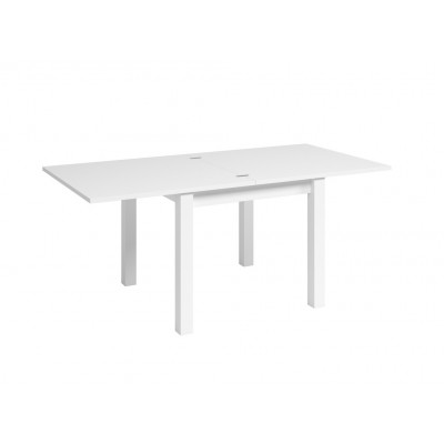 Mesa de Comedor Xenia de 90x90 cm Extensible tipo libro a 180 cm Abierta Acabado Blanco Mate