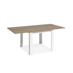 Mesa de comedor Kata tipo libro de 90x90 cm Roble / Blanco Polar Extensible a 180 cm