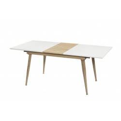 Mesa de comedor Forest abierta a180x90 cm. lacada blanca