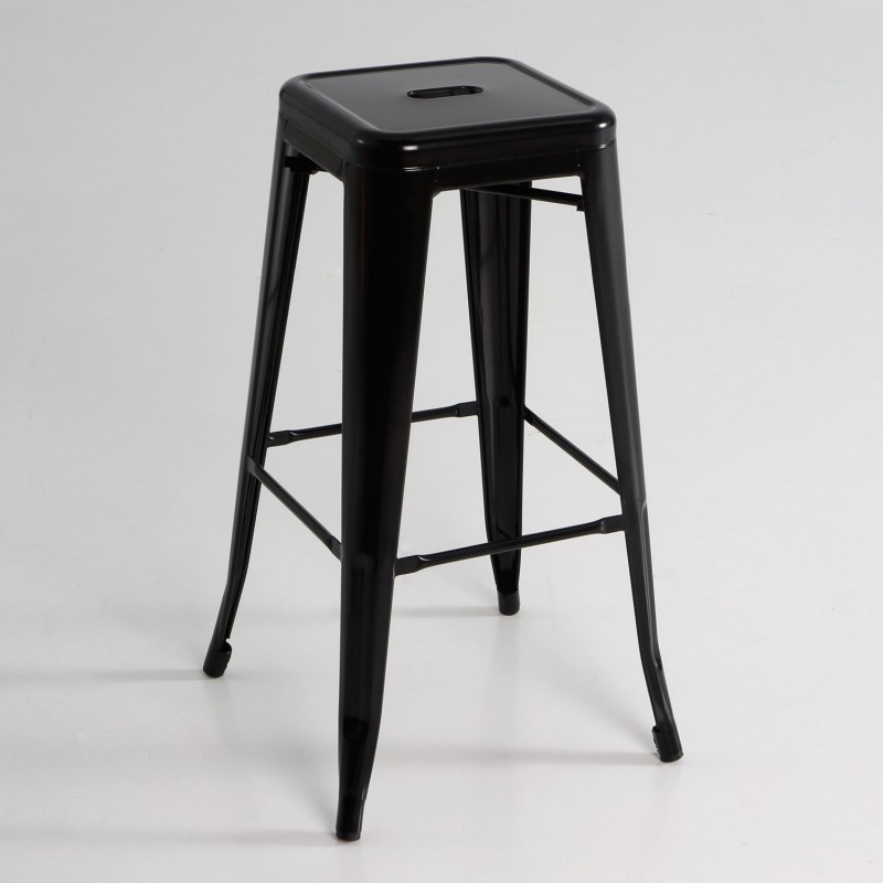 Taburete alto  metal  color negro