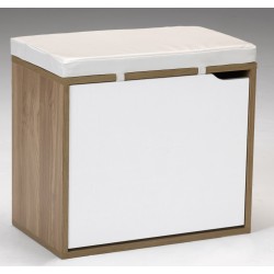 Banco zapatero con Cojín Blanco / Roble