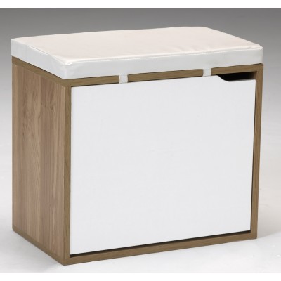 Banco zapatero con Cojín Blanco / Roble