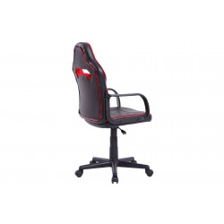 Sillón Gaming Junior Giratorio Símil piel Negro / Rojo