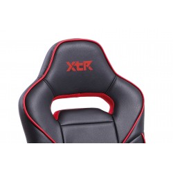 Detalle Sillón Gaming Junior Giratorio Símil piel Negro / Rojo