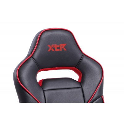 Detalle Sillón Gaming Junior Giratorio Símil piel Negro / Rojo