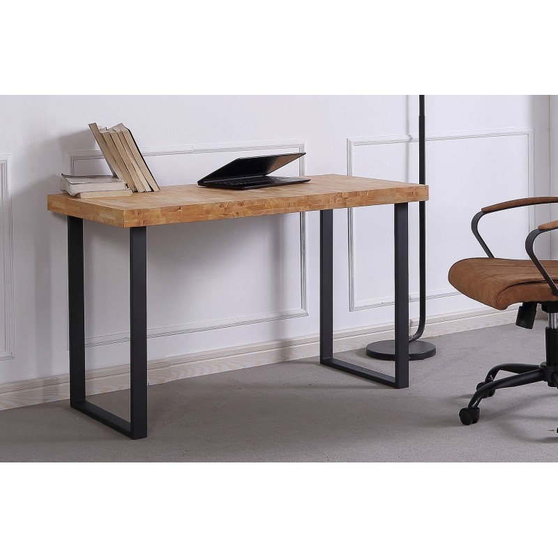 Mesa de Estudio Kove de Madera Roble-Metal Negro
