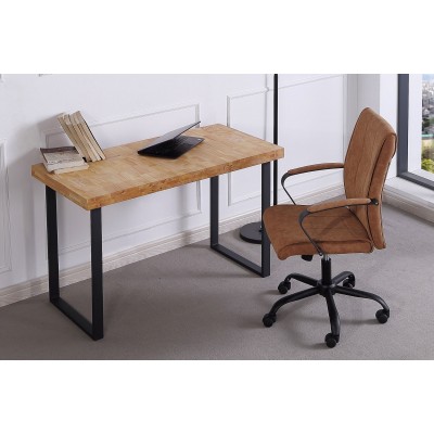 Mesa de Estudio Kove de Madera Roble-Metal Negro