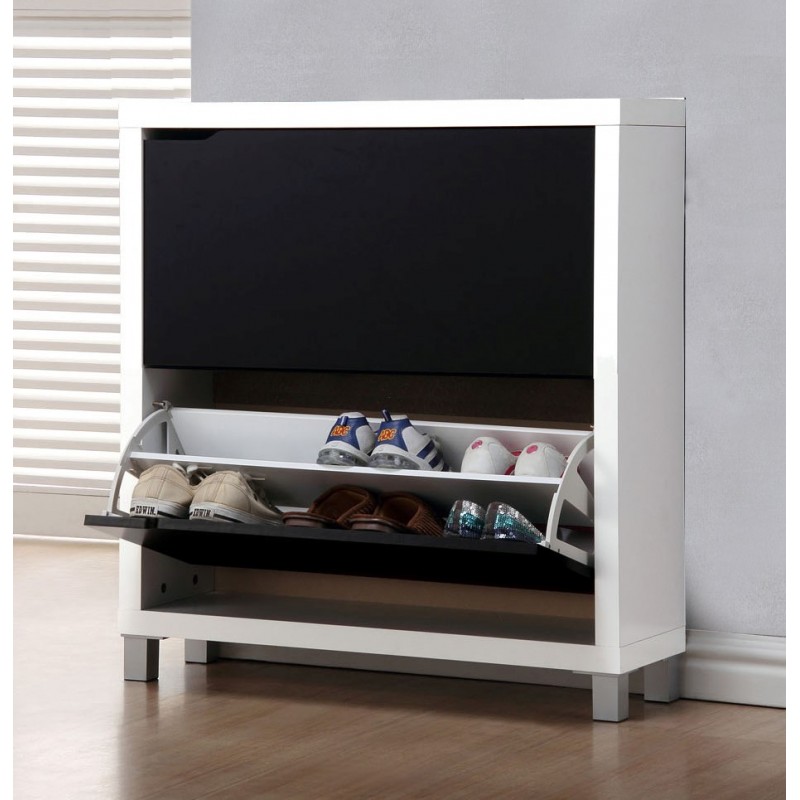 KITKAY Zapatero 4 Puertas Color Nogal Almacenaje bajo balda Hogar y