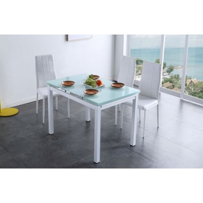 Mesa de cocina extensible Sintra Porto cristal blanco 