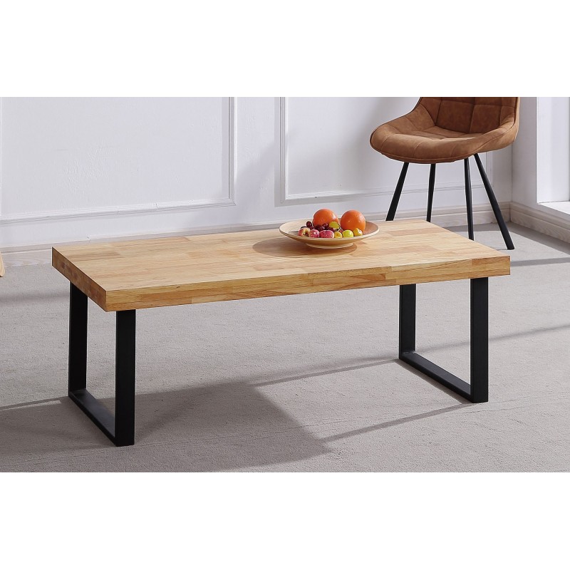 Mesa de Centro Kove Madera Roble / Metal Negro de 120x60 cm.
