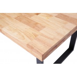 Mesa Comedor Fija Kove de 140x80 de Madera Roble / Metal Negro