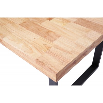 Mesa Comedor Fija Kove de 140x80 de Madera Roble / Metal Negro