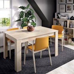 Mesa comedor extensible roma roble honey / negro.