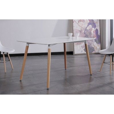 Mesa de cocina fija Nordica Blanco / roble 