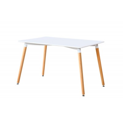 Mesa de comedor fija Nórdica Blanco / Haya de 140x80